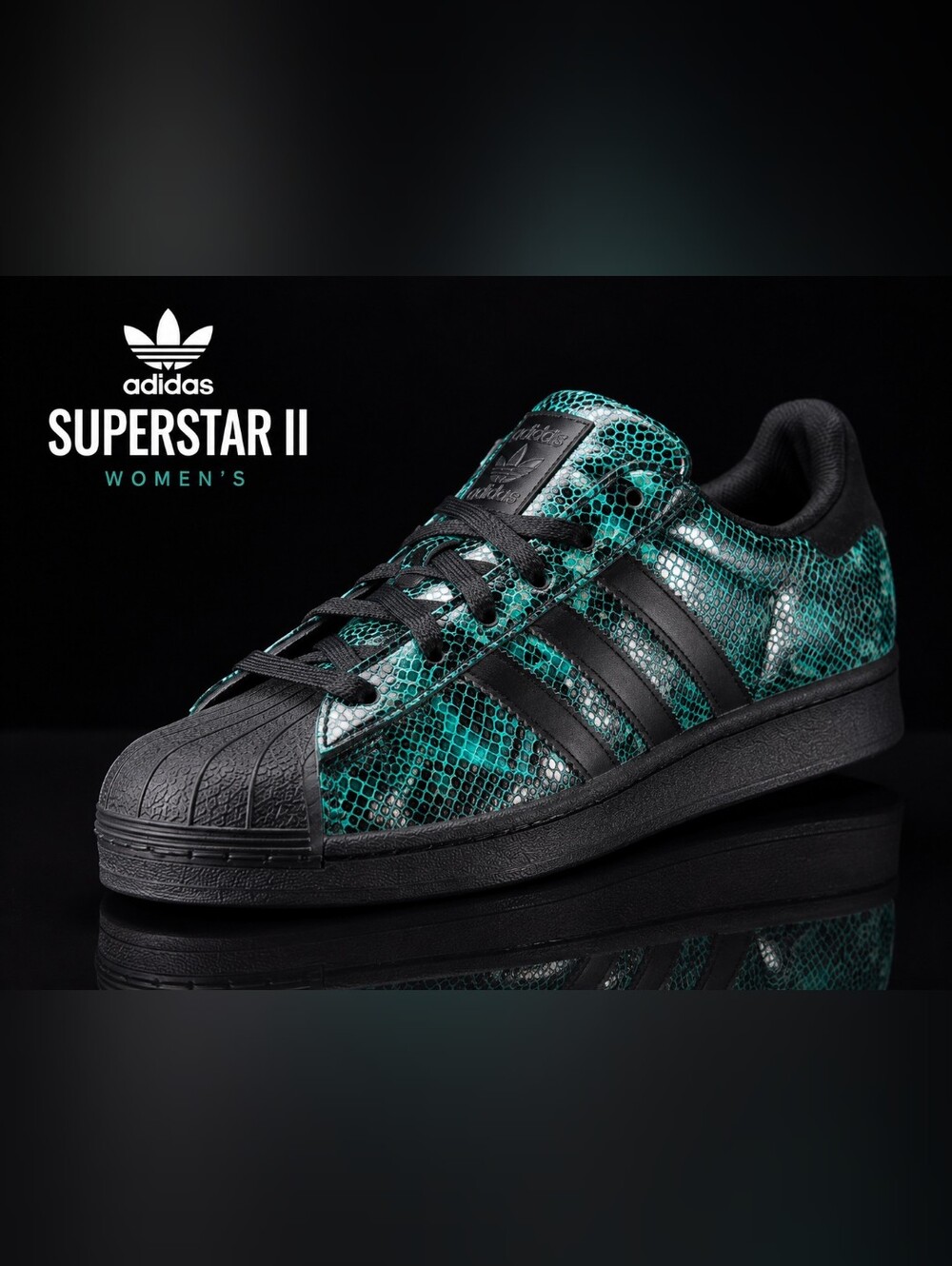 adidas Superstar II W Green Snakeskin Women’s 6.5 – JP8159 – New